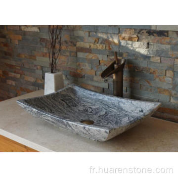 Evier Juparana multicolore en granit gris